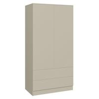 DREHTÜRENSCHRANK Look mit 2 Türen und Schubladen, 90 cm, Kaschmir - Kaschmir, Holzwerkstoff (90/180/50cm) - Beautysofa