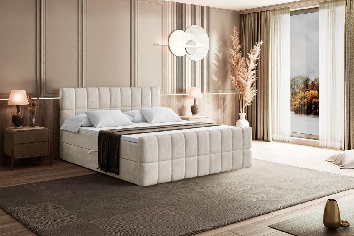 BOXBETT MIAMI-Z - 140x200 cm - H3 - Ecru - Ecru, Holzwerkstoff (140/200cm) - ALTDECOR