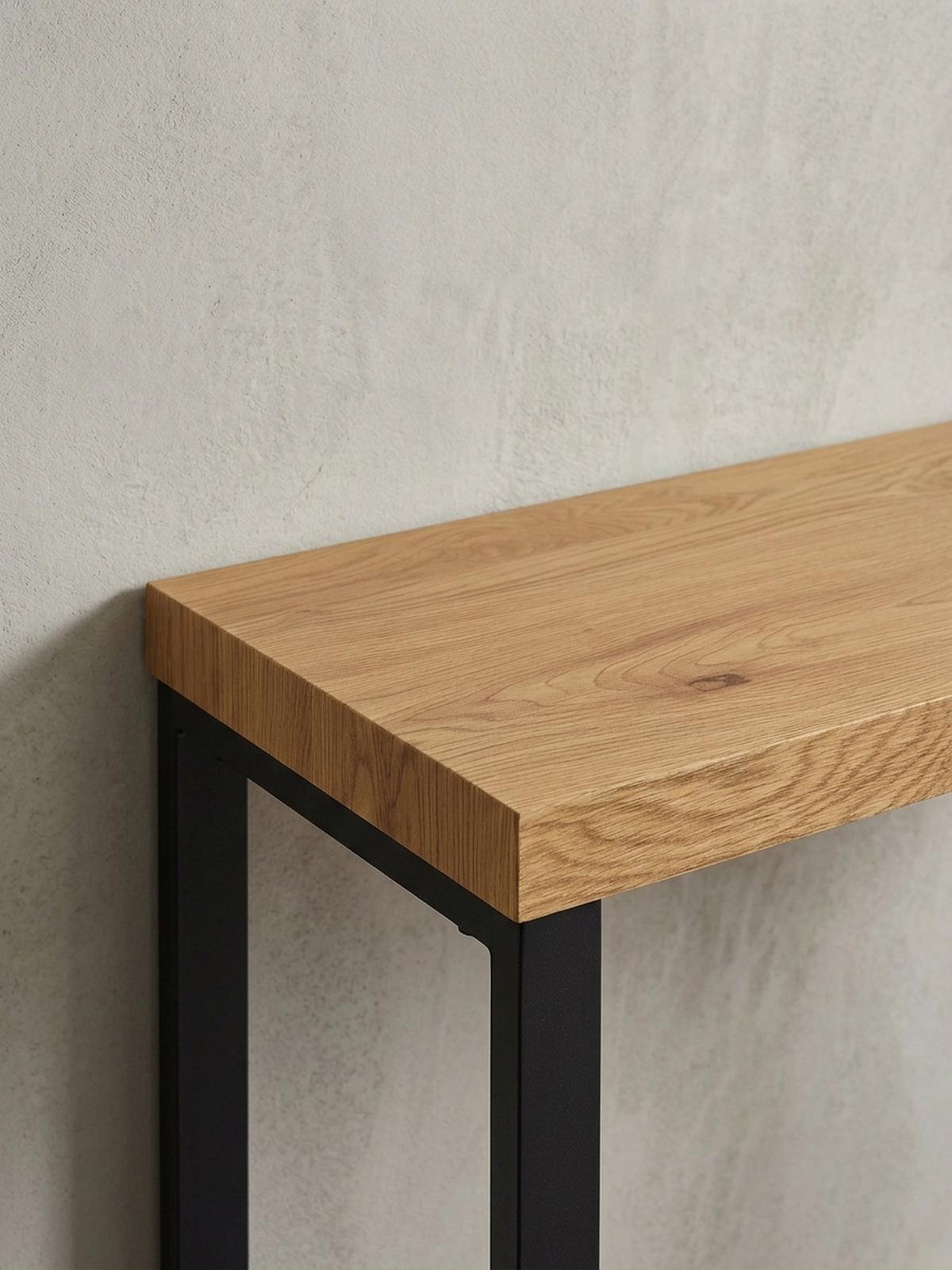 KONSOLENTISCH – Eicheoptik, große Ablagefläche, modern - Schwarz/Braun, Holz/Metall (39/120/76cm) - KADIMA DESIGN
