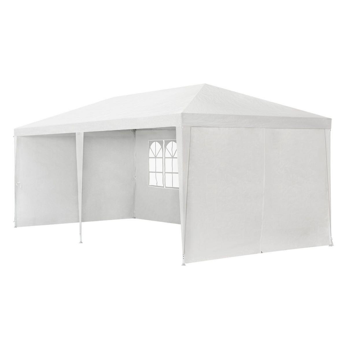 PARTYZELT Gartenzelt weiß 3x6 m - Weiß, Metall (300/250/600cm) - Juskys