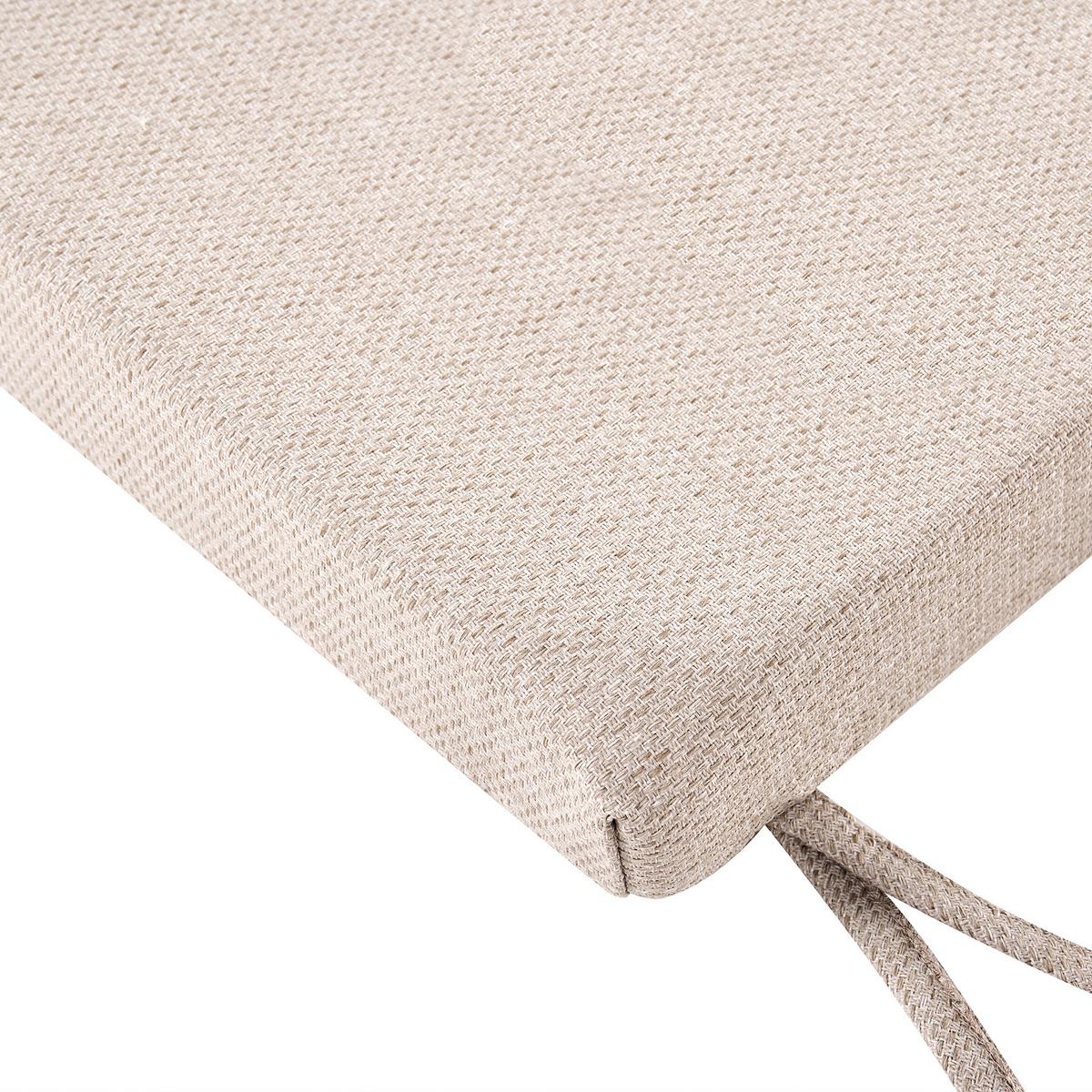 GARTENBANK mit Auflage 160 cm mit Stauraum Akazienholz Beige Sovana - Beige/Braun, Holz (160/91/60cm) - Beliani
