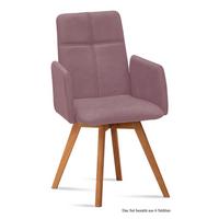 ARMLEHNSTUHL (6er-Set) Dinah 52x92x60 Eiche geölt/Rosewood - Eichefarben/Dunkelrosa, Kunststoff (60/92/52cm) - 58aufmkessel