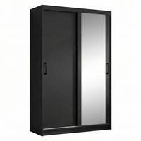 SCHWEBETÜRENSCHRANK Hela mit 2 Türen. 100 cm, Schwarz - Schwarz, Holzwerkstoff (100/205/60cm) - Beautysofa