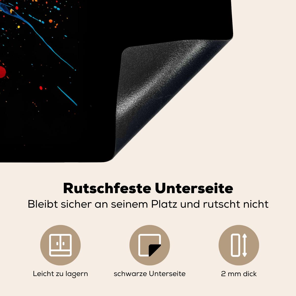 HERDABDECKPLATTE Wein - Glas - Graffiti - Getränk - Rot - Farbe Induktionsmatte 83x51 cm - Weinrot, Kunststoff (83/51.5/0.2cm) - MuchoWow