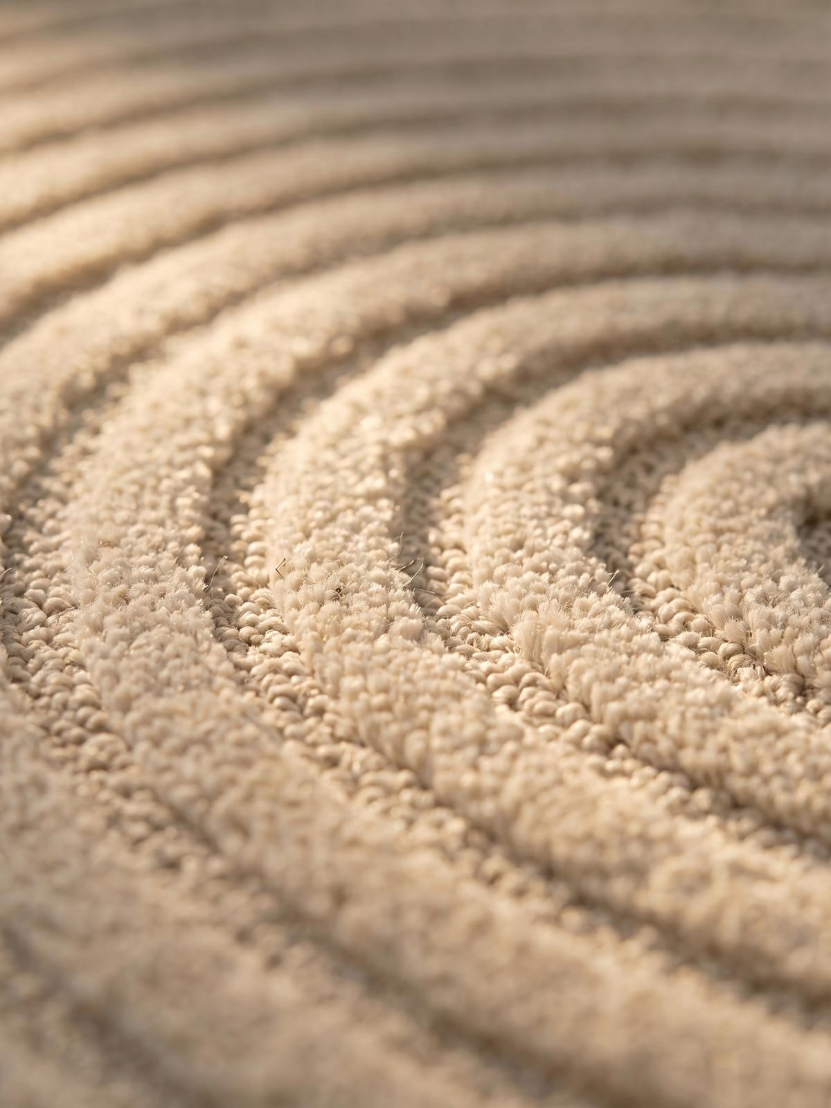 TEPPICH Hochflor RIGI in Creme, mit organischen Bögen in 3D, 80 x 150 cm - Beige, Textil (80/150cm) - KADIMA DESIGN