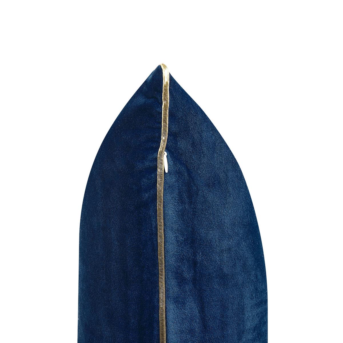 DEKOKISSEN 2er-Set Dunkelblau 45/45 cm Crocus - Dunkelblau, Textil (45/45cm) - Beliani