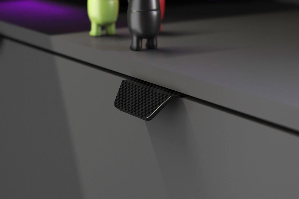 GAMINGTISCH schwarz, grau 229 cm, Gamer Winkelschreibtisch inkl. LED mit Farbwechsel - Schwarz/Grau, Holzwerkstoff/Kunststoff (60/229/95cm) - Parisot Meuble