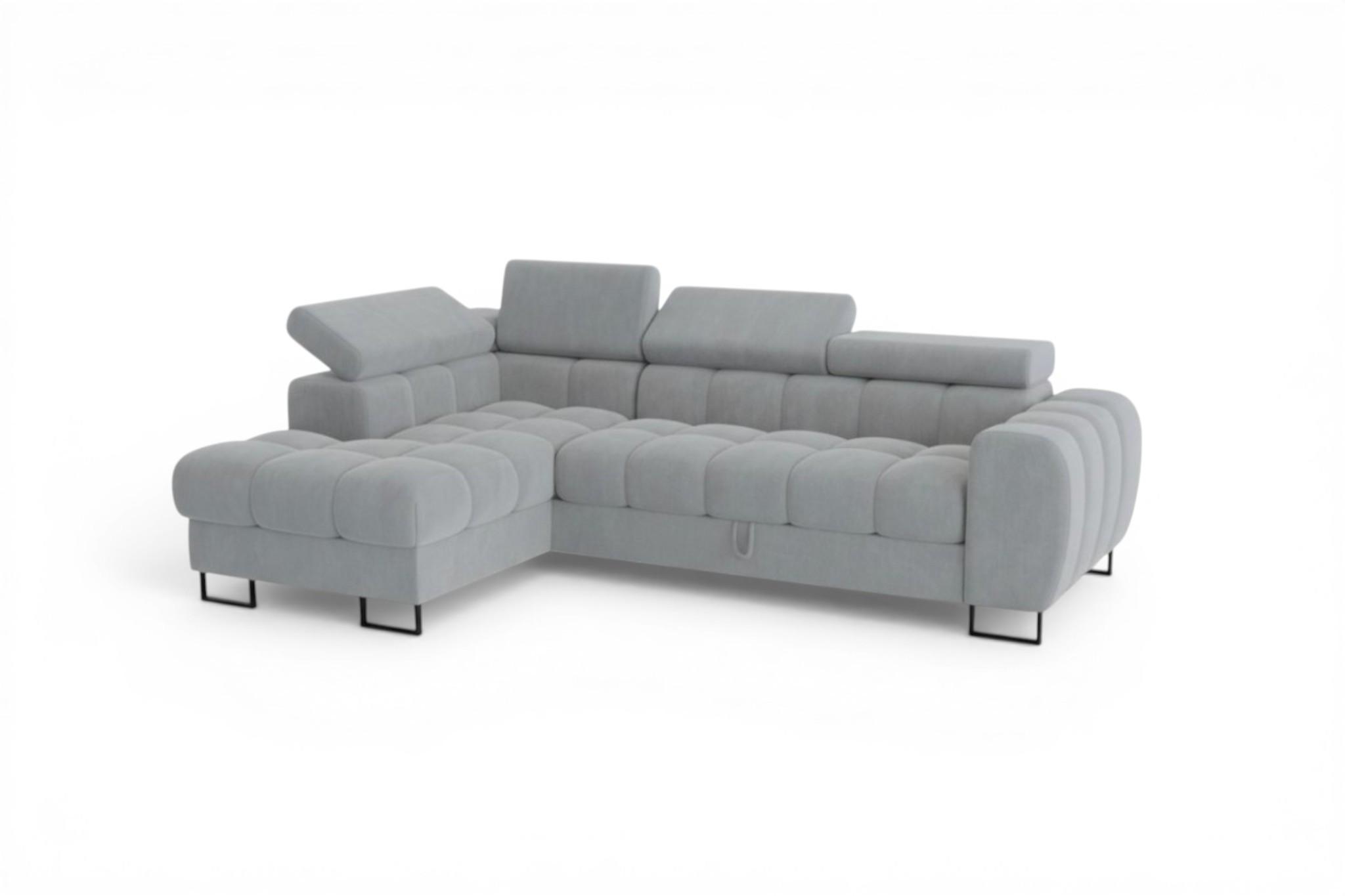 ECKSOFA Bastien Mit Schlaffunktion - Grau, Holzwerkstoff/Textil (170/260cm) - Fun Möbel