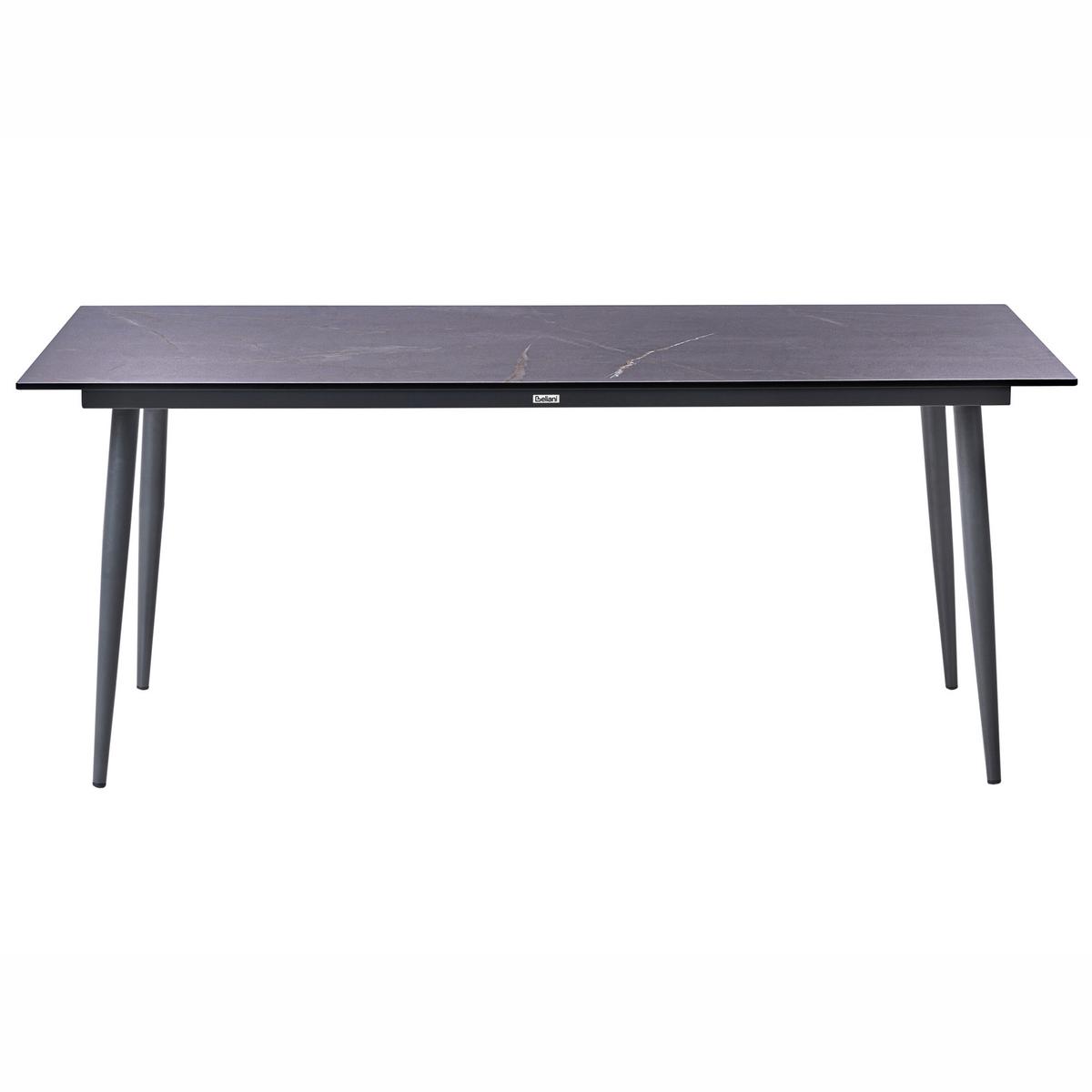 KONFERENZTISCH 90/180 cm Grauer Marmor Tolentino - Dunkelgrau, Kunststoff (180/90/75cm) - Beliani