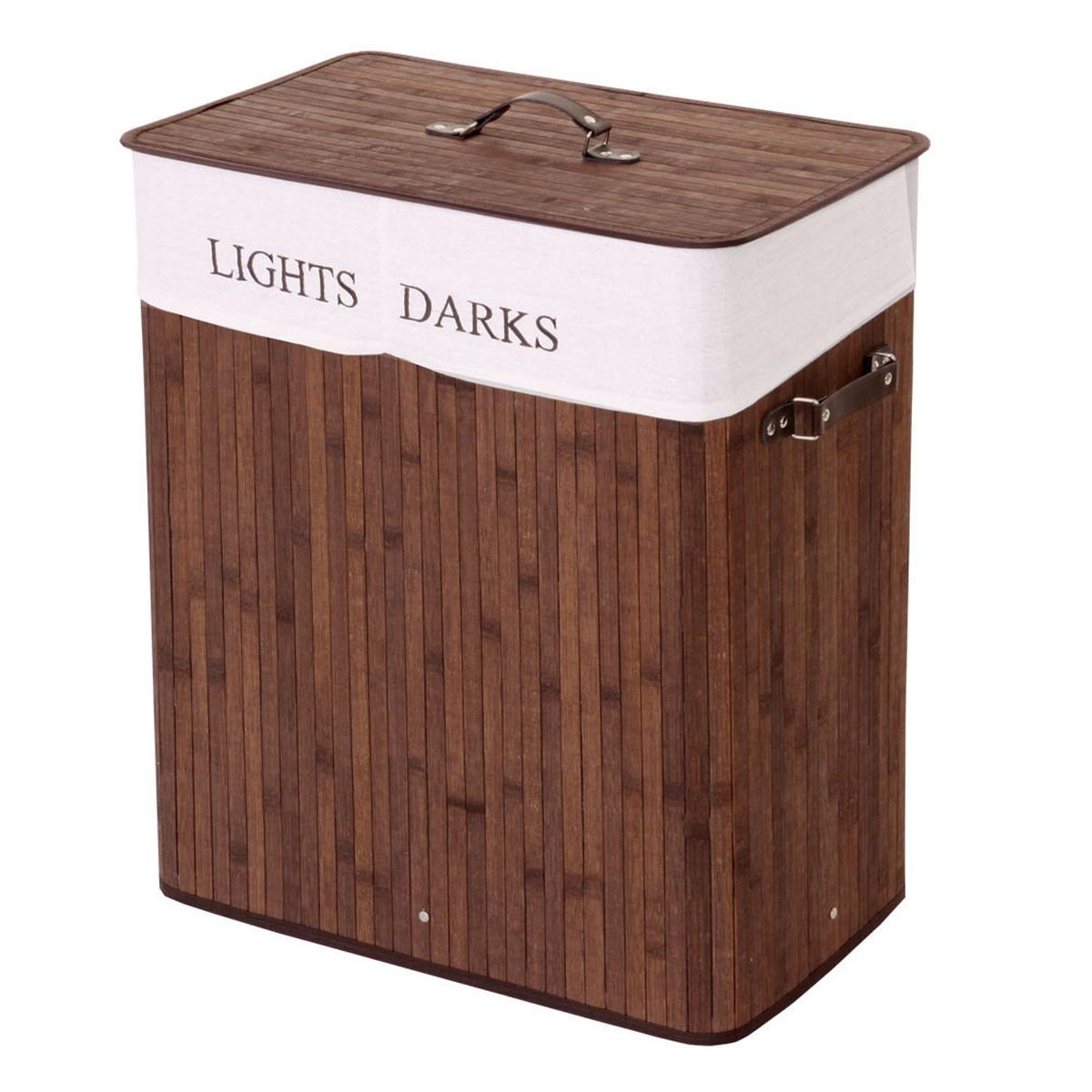 WÄSCHEKORB Braun, Cremeweiß - Creme/Braun, Holz (55/63/34cm) - MCW