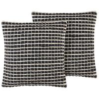 DEKOKISSEN 2er-Set Creme 45/45 cm Yoncali - Creme, Naturmaterialien/Textil (45/45cm) - Beliani