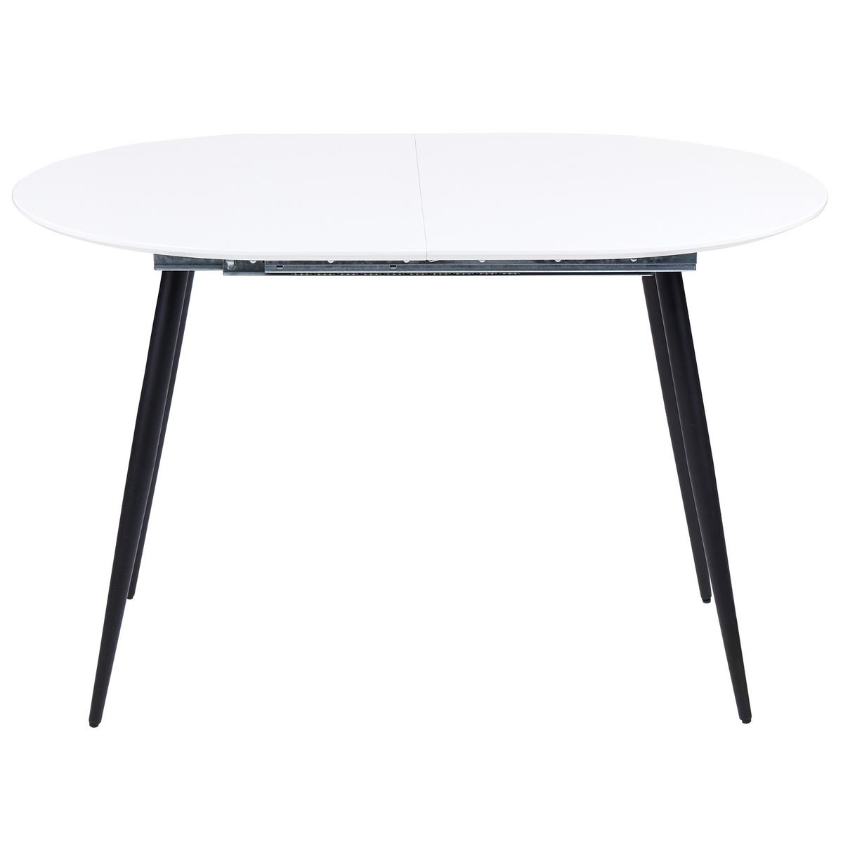 ESSTISCH weiß/schwarz 120/160/80 cm ausziehbar Staverton - Schwarz/Weiß, Holzwerkstoff (120/80/76cm) - Beliani