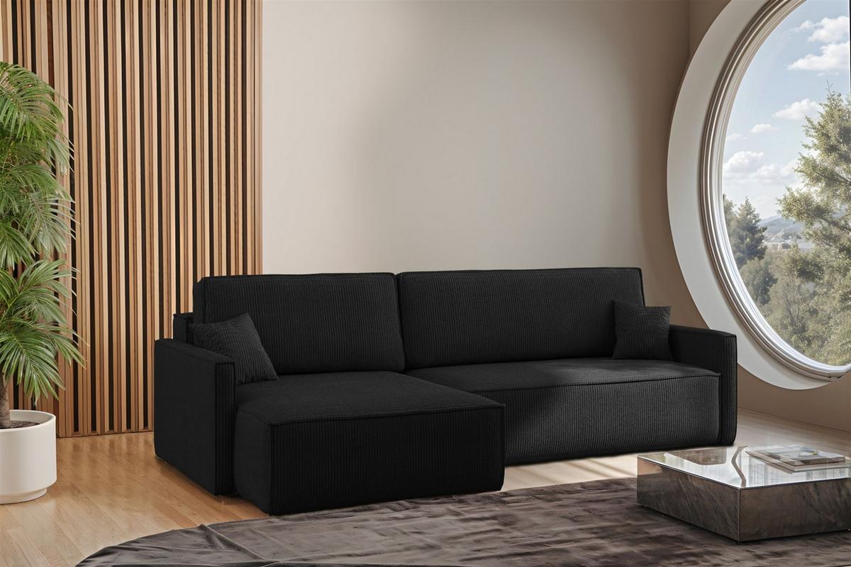 ECKSOFA Louis Scala - Anthrazit, Holzwerkstoff/Textil (250/142cm) - Fun Möbel