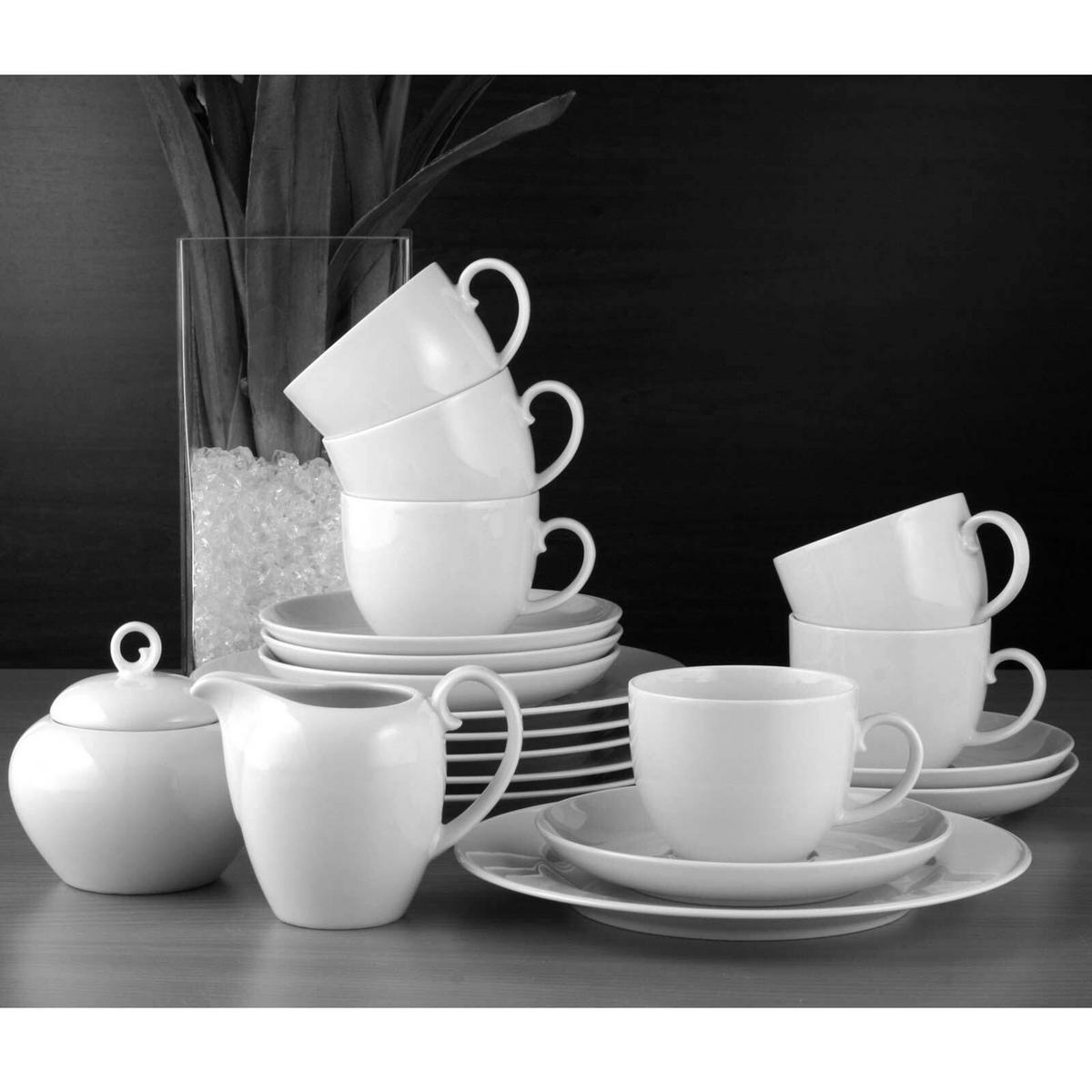 KAFFEESERVICE Rondo/Liane weiß 20-tlg. - Weiß, Keramik (2/2/2cm) - Seltmann Weiden
