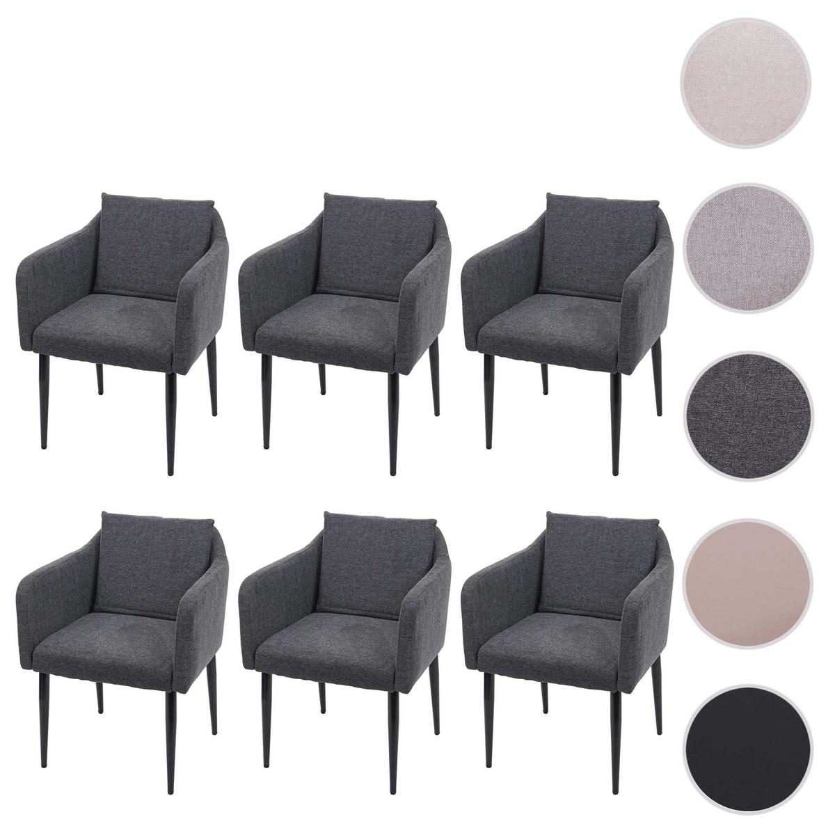 ESSZIMMERSTUHL Anthrazit 6er-Set - Dunkelgrau/Anthrazit, Textil (60/86/65cm) - MCW