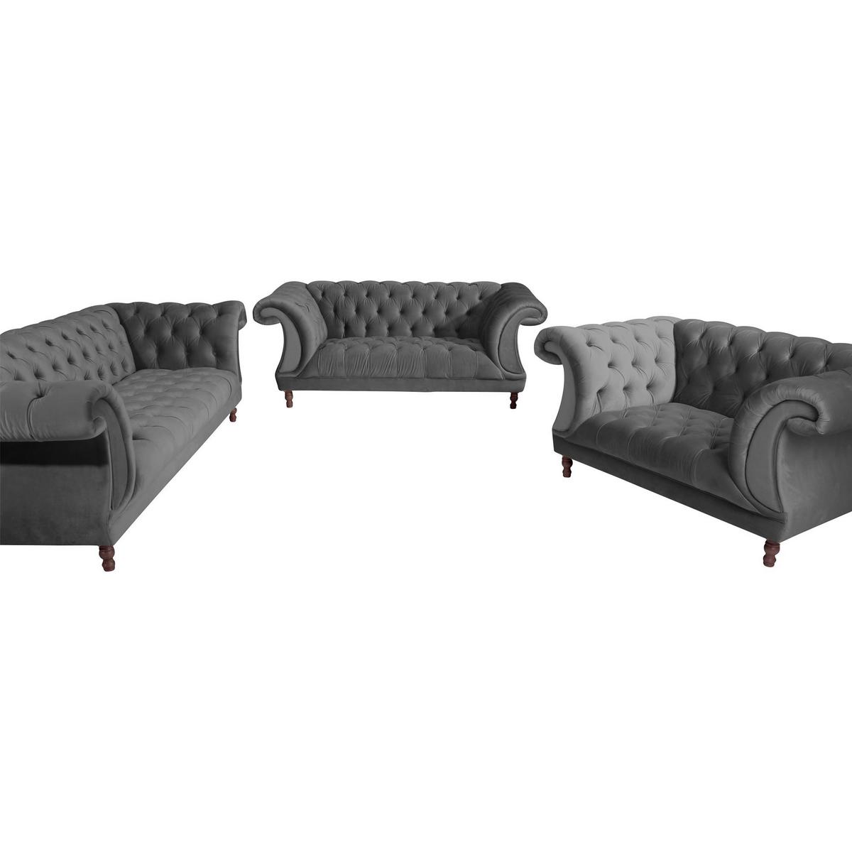 CHESTERFIELD Sessel Kaylin Samtvelours anthrazit - Anthrazit, Kunststoff (100/80/167cm) - 58aufmkessel