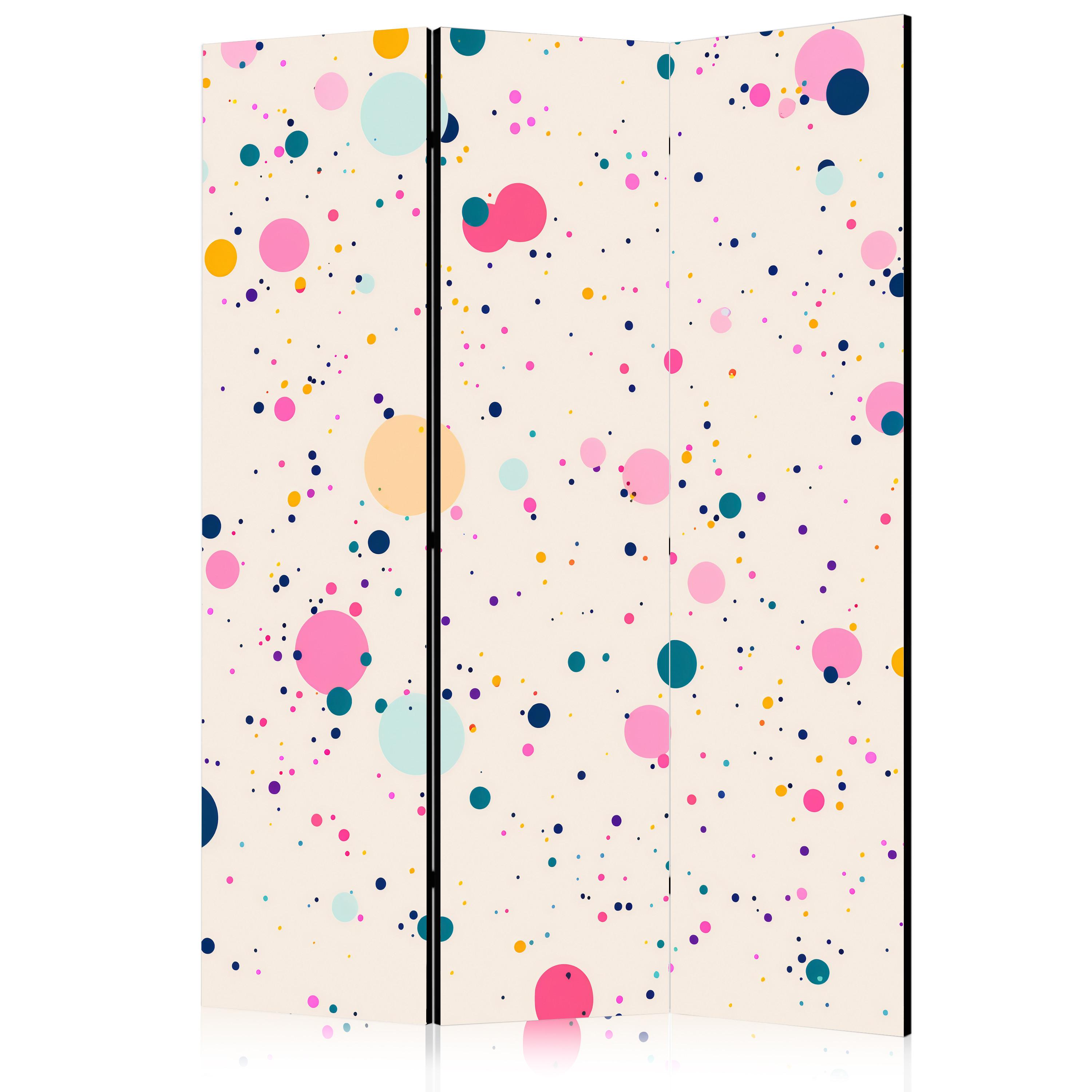 PARAVENT Einseitig Bedruckter 3-tlg 135x172 cm abstrakte Flecken und Kleckse - Multicolor, Holz/Textil (135/172/3cm) - Muralo