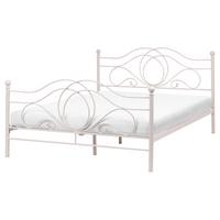 BETT mit Lattenrost 160/200 Stahl Hellbeige Lyra - Beige, Metall (160/200cm) - Beliani