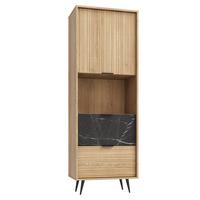 VITRINE Luka Holz und Schwarz - Braun, Holzwerkstoff (62.5/180/40cm) - Petits-meubles