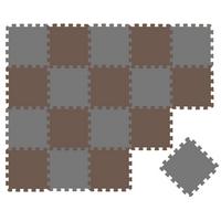 SPIELMATTE ab Null - 180/90/1 cm Puzzlematte Grau - Braun/Grau, Kunststoff (30/30cm) - Littletom