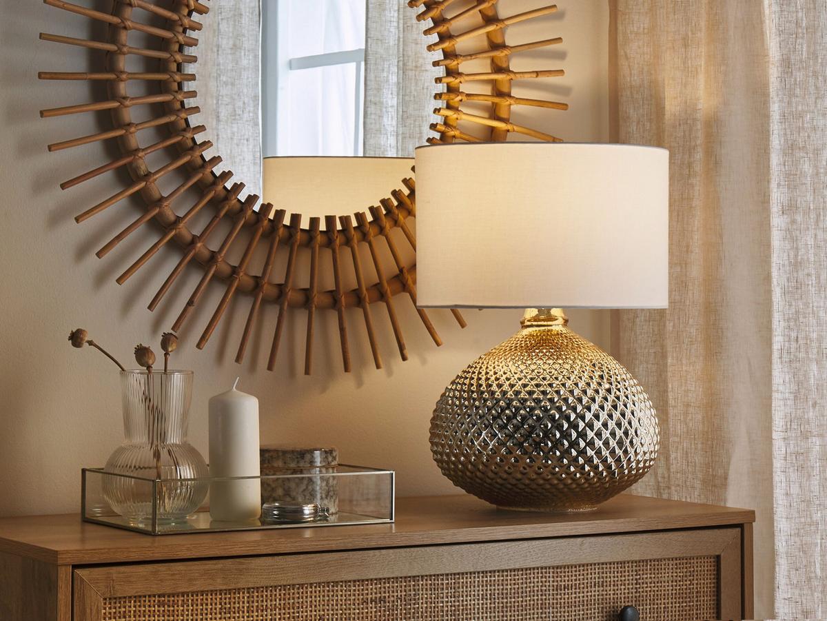 TISCHLAMPE Madon 32/32/45 cm - Goldfarben, Glas (32/32/45cm) - Beliani