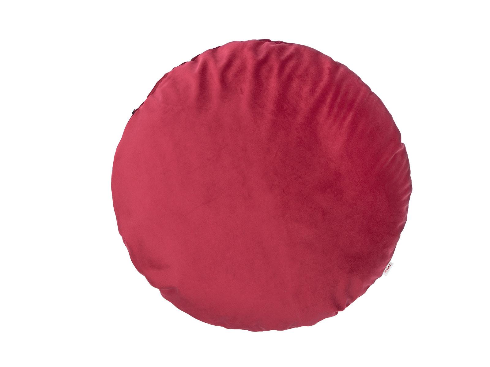 KISSENHÜLLE Rund Samt&Sonders karmin-rot 80 cm Ø - Rot, Textil (80/80cm) - beties Heimtextil