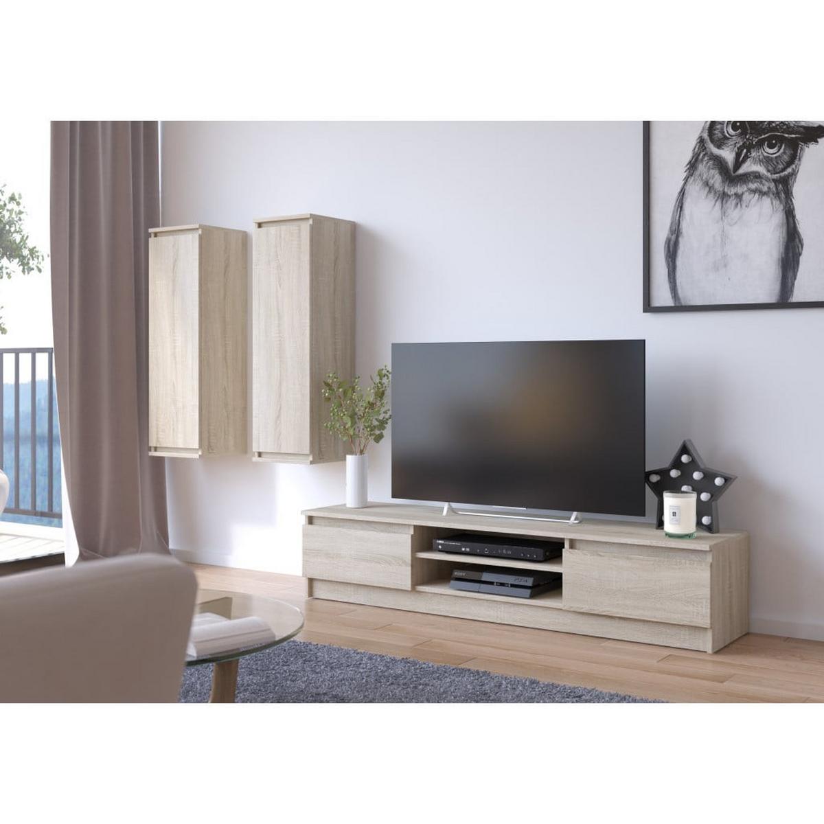 LOWBOARD Eiche Sonoma 140/220/40 - Sonoma Eiche, Holzwerkstoff (220/140/40cm) - RAUMHIRSCH FURNITURE