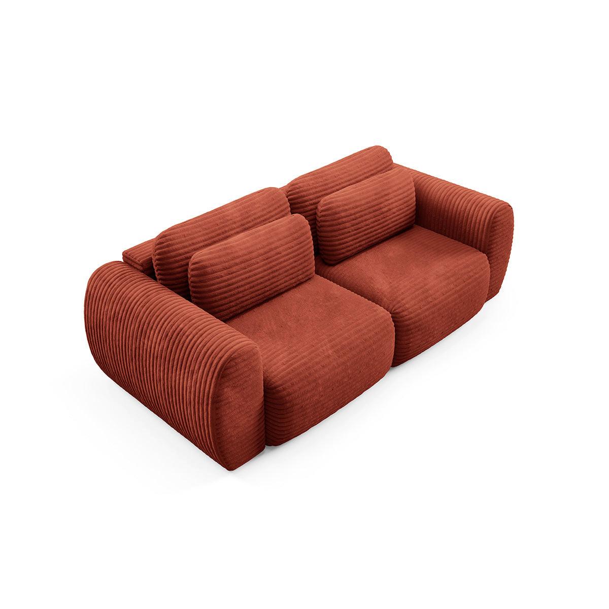 SOFA Camilla 3 Sitzplätze Terracotta - Terracotta, Holz (266/95/121cm) - Petits-meubles