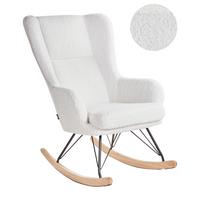 SCHAUKELSESSEL Bouclé Cremeweiß Luoma - Creme/Schwarz, Textil (69/106/97cm) - Beliani