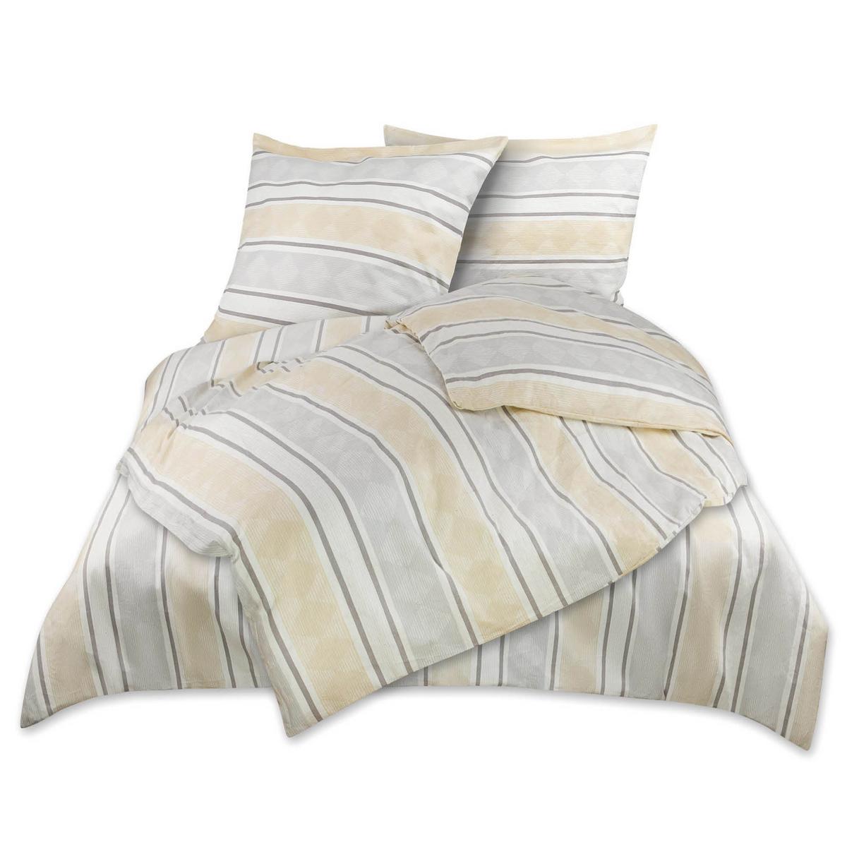 BETTWÄSCHE Viola Biber 155x220cm Beige 4tlg - Beige, Textil (155/220cm)