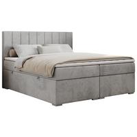 BOXBETT ALLY 140/200 Hellgrau Velvet - H3 - Hellgrau, Holz/Textil (140/200cm) - MKS