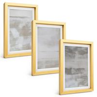 BILDER SET 3er Set - 20x30 cm Goldrahmen - Moderne, Used-Look-Texturen - Goldfarben, Kunststoff (20/30cm) - TULUP