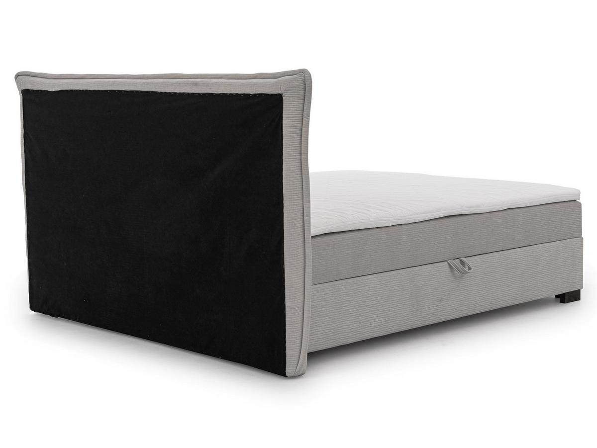 BOXBETT Lovetti, Strukturstoff mit Cordoptik, H3 - Dunkelbraun/Hellgrau, Holz/Kunststoff (140/200cm) - S-Style Möbel