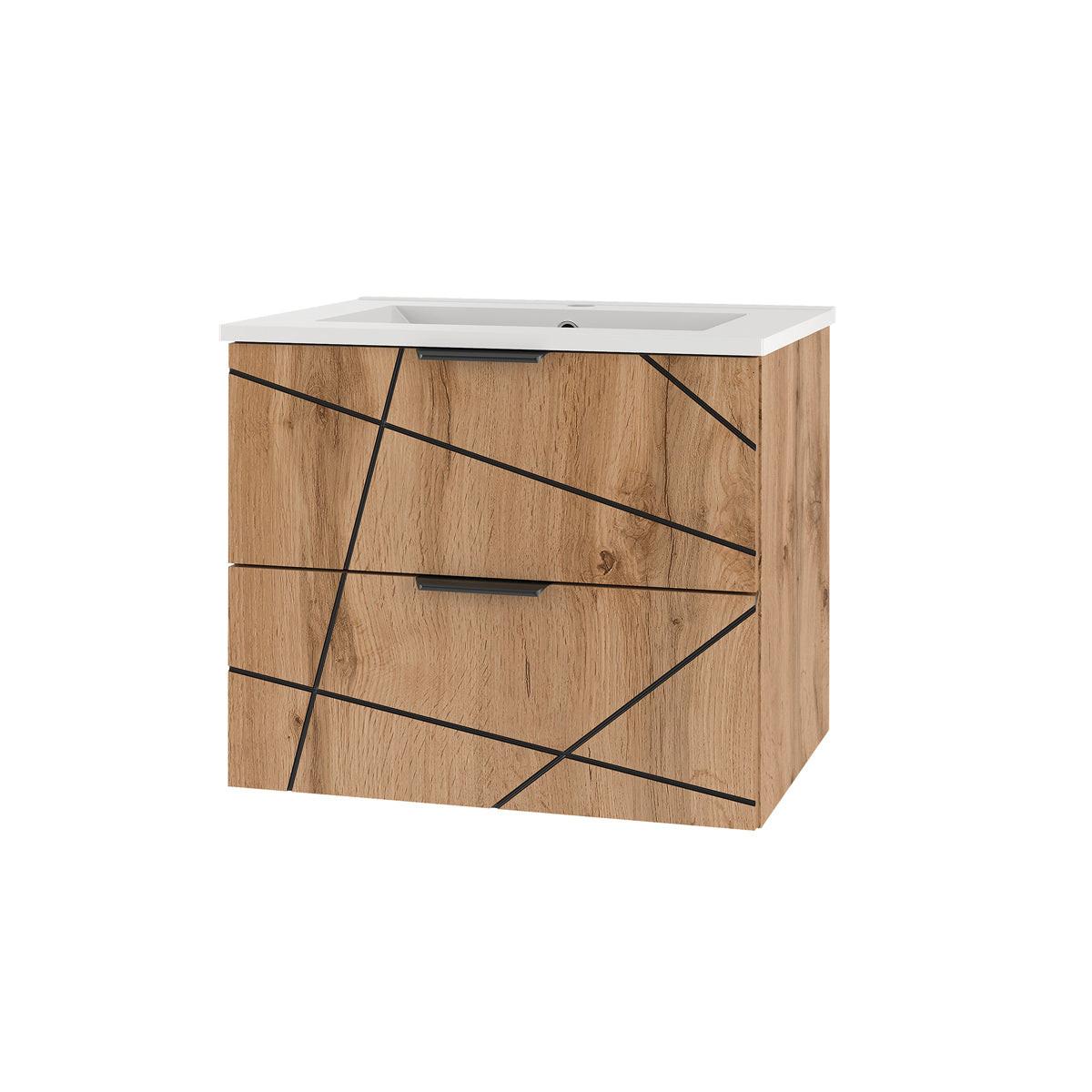 BADMÖBEL 60cm Teren 2er-Set Holz - Braun, Holzwerkstoff (60/50/45.8cm) - Petits-meubles