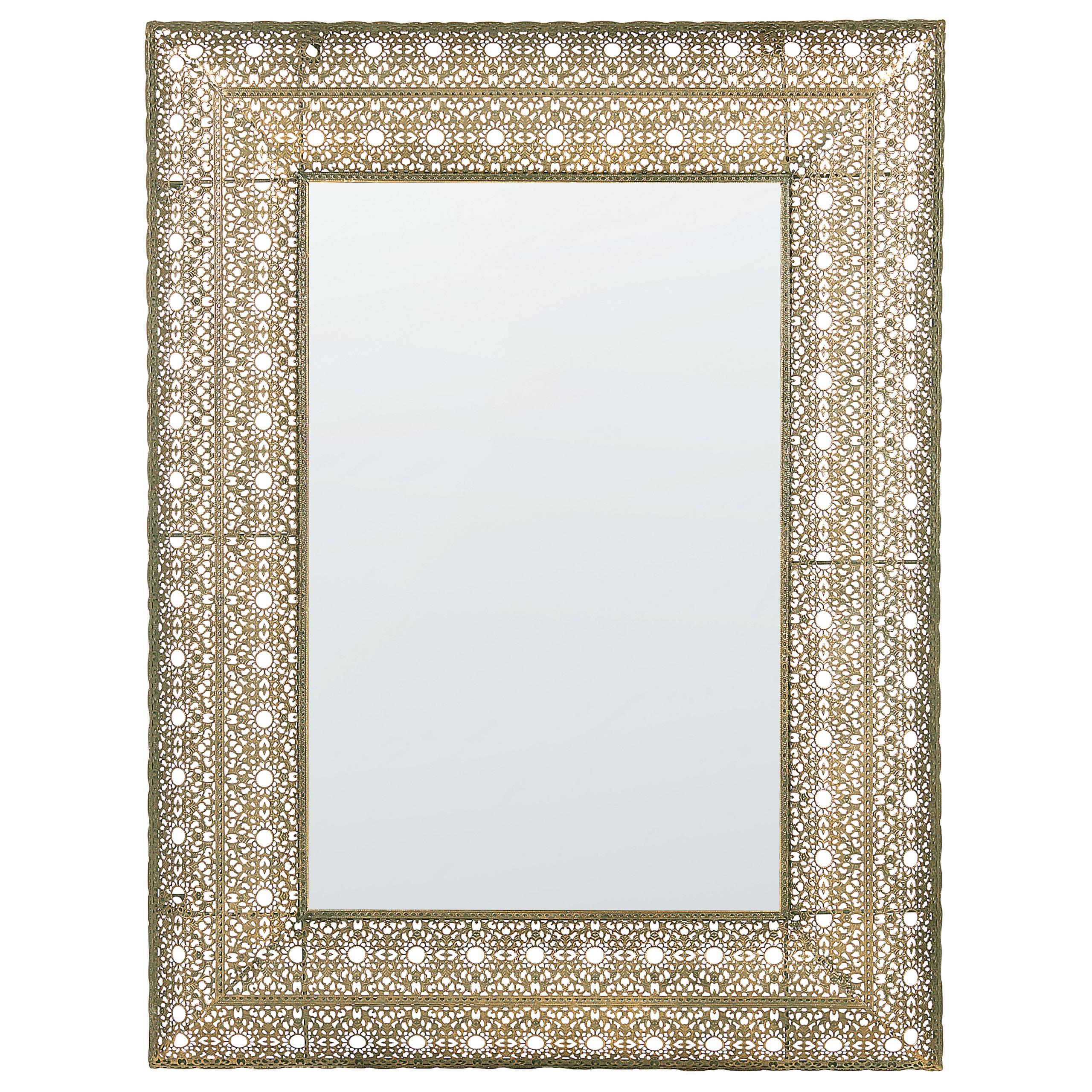 WANDSPIEGEL gold rechteckig 69/90 cm Dehradun - Goldfarben, Metall (60/90/5cm) - Beliani