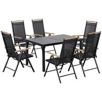 SITZGRUPPE für 6 Personen, Schwarz - Schwarz, Metall - Outsunny