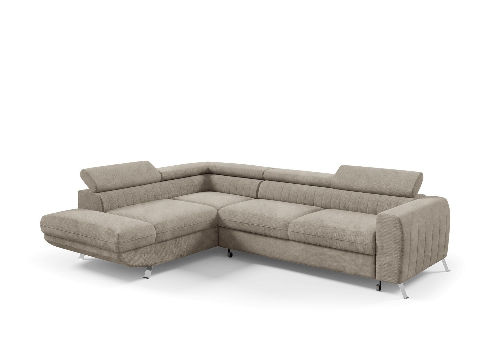 ECKSOFA Marios Mit Schlaffunktion - Hellbraun, Holzwerkstoff/Textil (260/202cm) - Fun Möbel