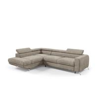 ECKSOFA Marios Mit Schlaffunktion - Hellbraun, Holzwerkstoff/Textil (260/202cm) - Fun Möbel