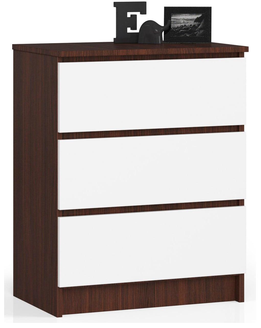 KOMMODE Dunkelbraun, Weiß 77/60/40 - Dunkelbraun/Weiß, Holzwerkstoff (60/77/40cm) - RAUMHIRSCH FURNITURE