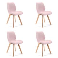 POLSTERSTUHL 4er Set, Holzbeine Rosa 45,5/82,5/59 - Rosa, Textil (45.5/82.5/59cm) - RAUMHIRSCH FURNITURE