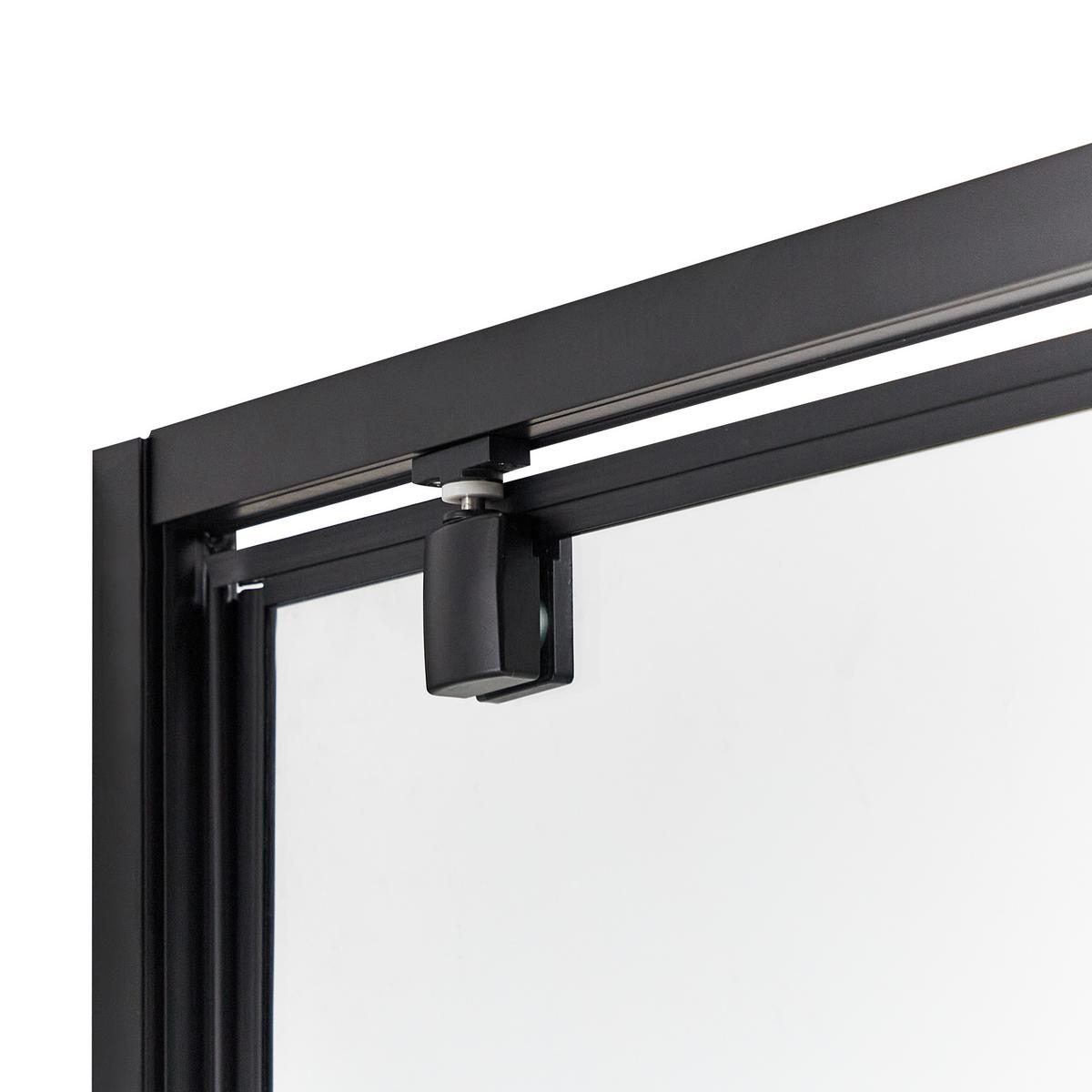 DUSCHKABINE 70/70/185 cm Schwarz Darli - Transparent/Schwarz, Glas (70/70/185cm) - Beliani