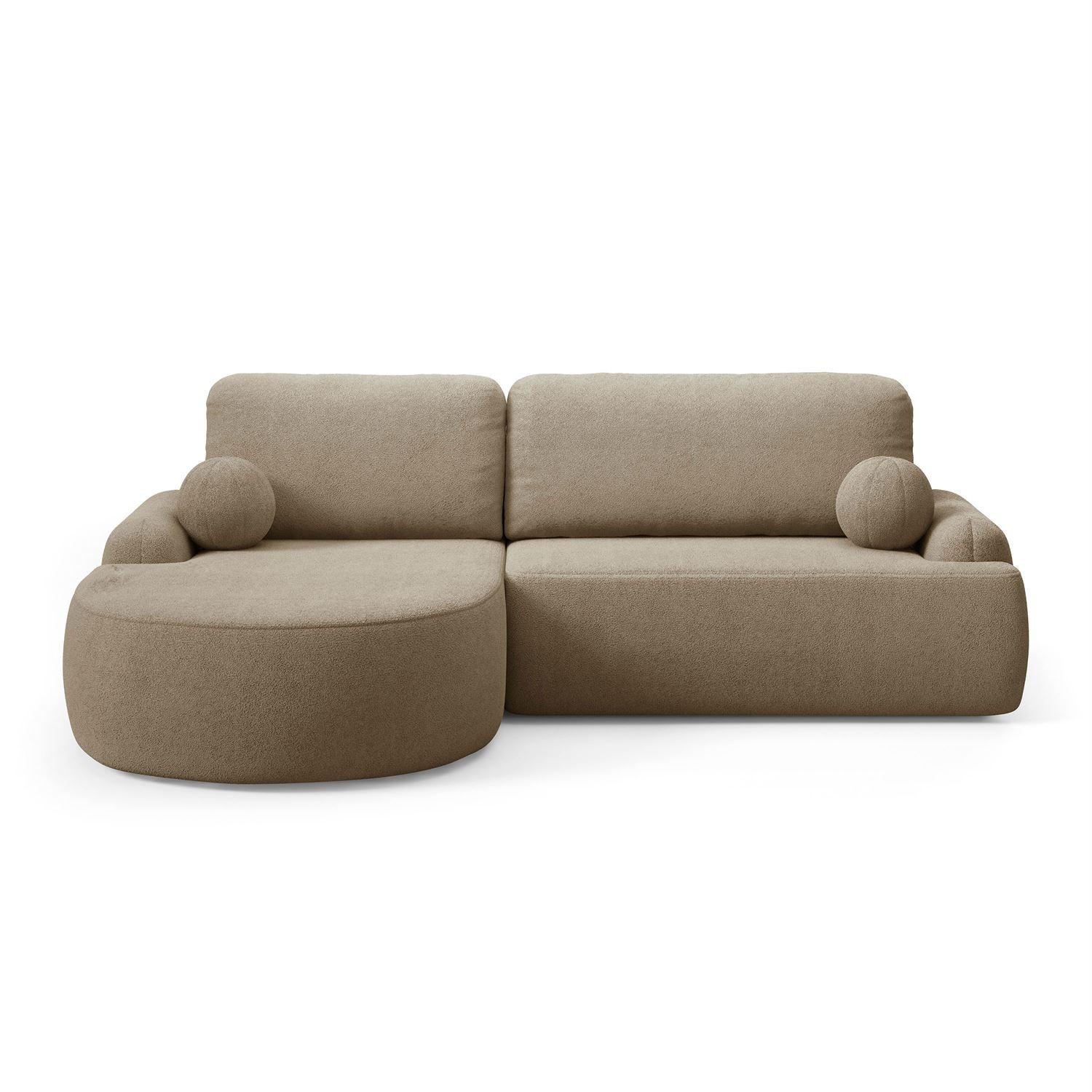 ECKSOFA CLEO mit Schlaffunktion Version Linke QUELLE 18 - Cappuccino, Kunststoff (264/172cm) - Lookway