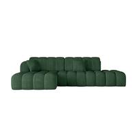 ECKSOFA mit Schlaffunktion Ottomane Links OLEA-L2 321x164x75 Grün Cord - Salbeigrün/Schwarz, Holzwerkstoff/Kunststoff (321/164cm) - ALTDECOR