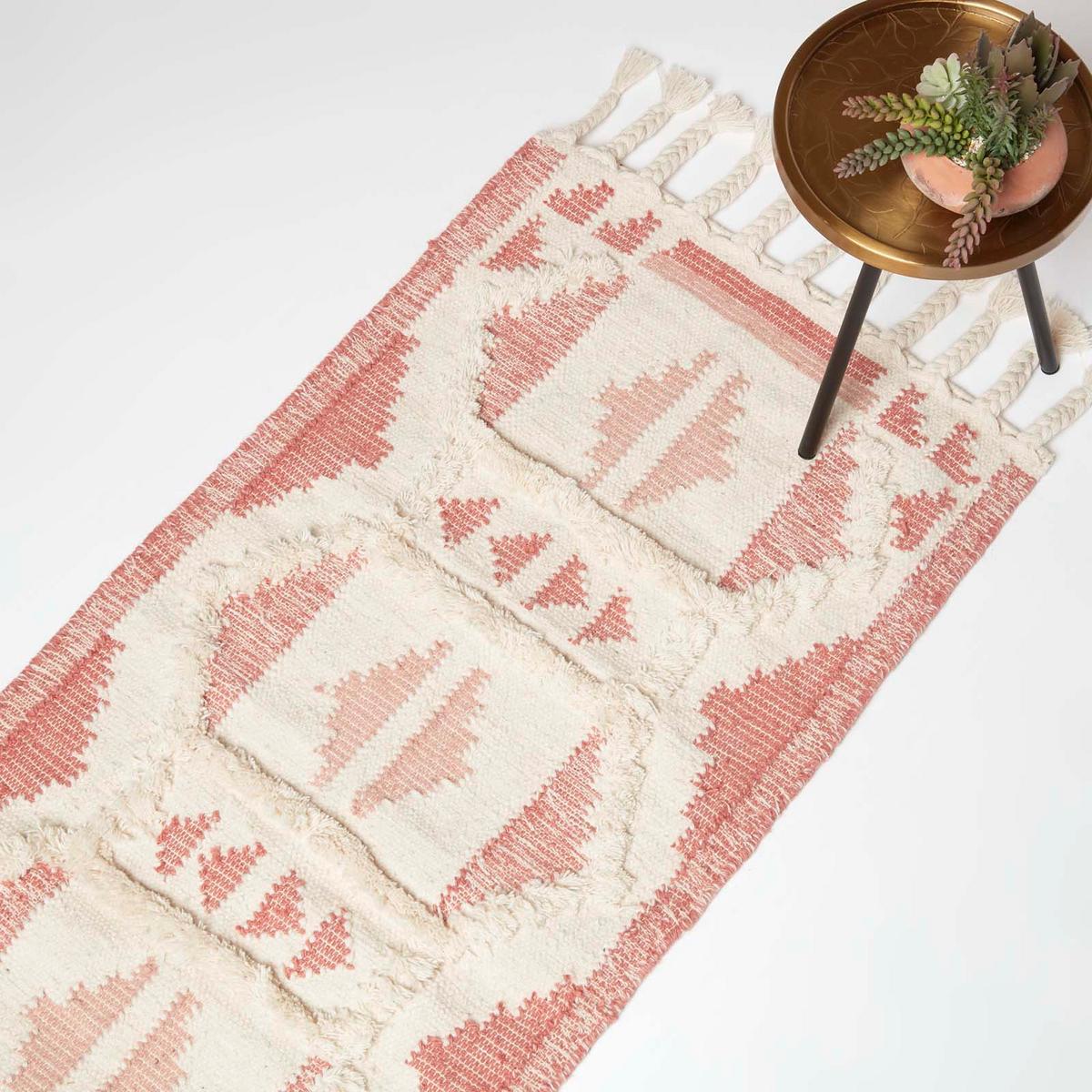 KELIM-TEPPICHLÄUFER Satara 66/200 cm - Rosa, Textil (66/200cm) - Homescapes
