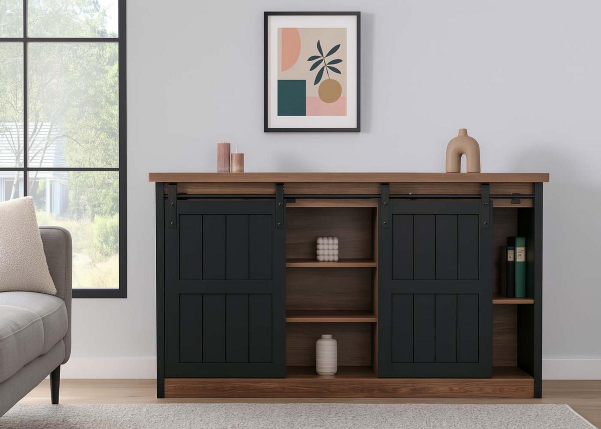 SIDEBOARD Braun, Schwarz - Schwarz/Braun, Holz (150/84/40cm) - MCW