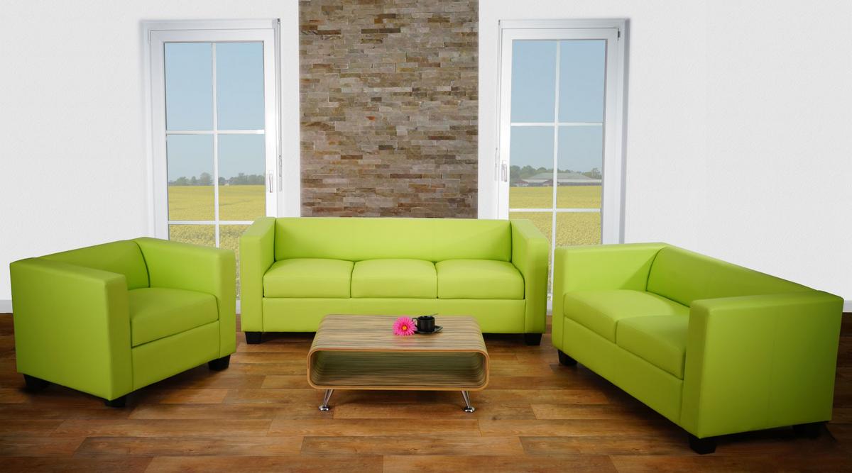 3-2-1 SOFAGARNITUR Hellgrün 3er-Set - Hellgrün, Textil (400/70/300cm) - MCW