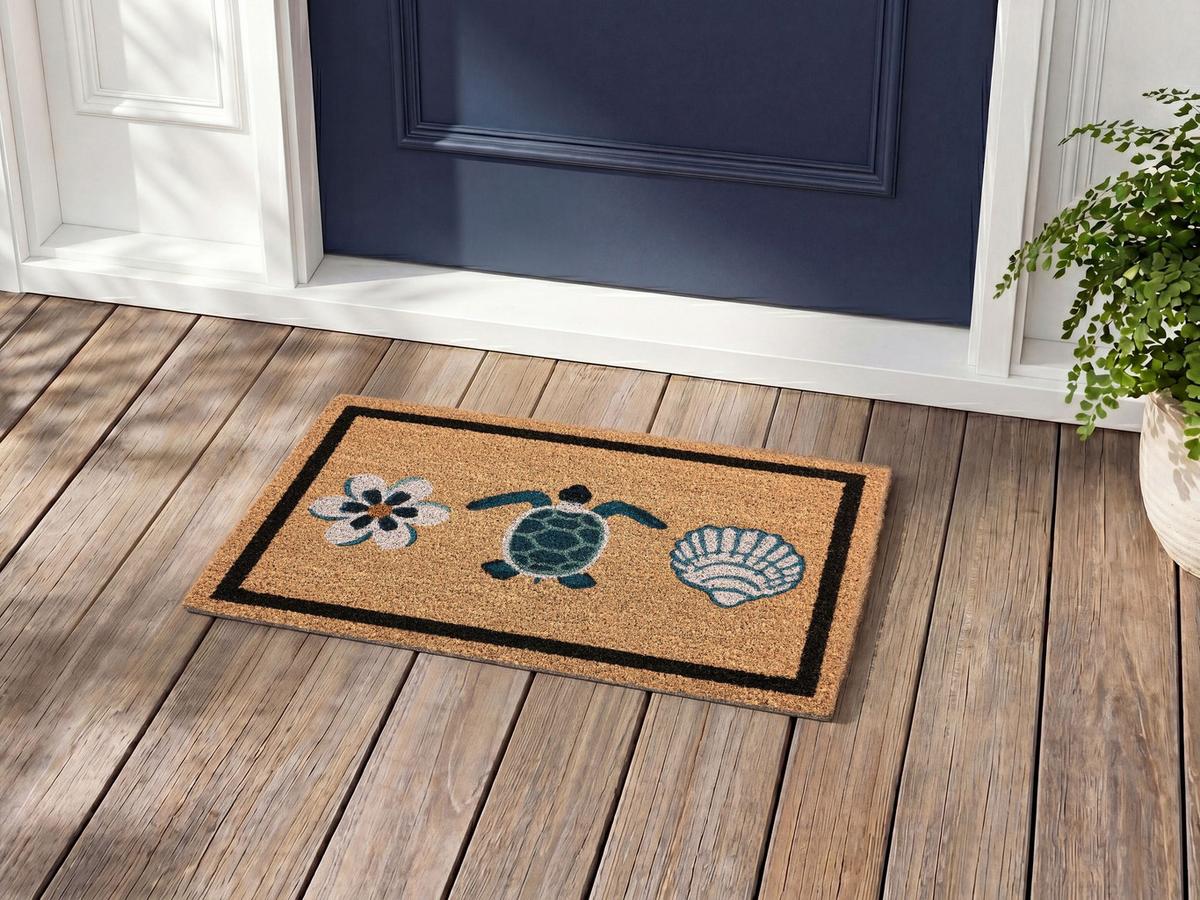 FUSSMATTE Naturfarben 40/60 cm Kokosfasern Panabo - Naturfarben, Textil (40/60cm) - Beliani