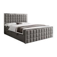 BOXSPRINGBETT ISADORA II SILVER mit Bettkasten und Topper 140x200 cm Royal Velvet 250 - Grau, Textil - Lookway