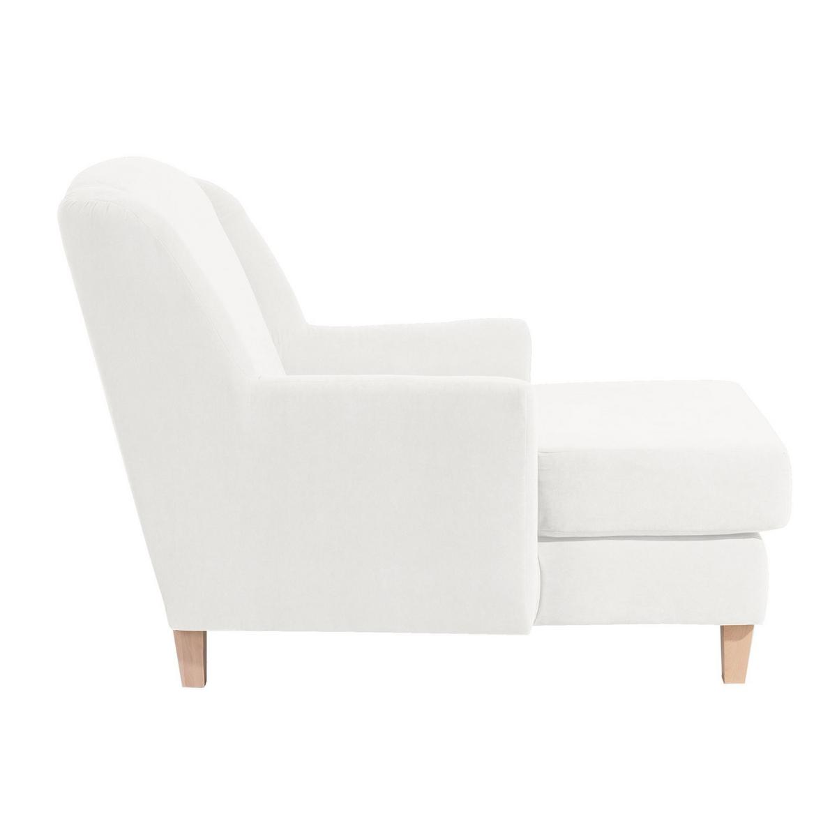 SESSEL XXL Karil Bezug Veloursstoff Buche natur / creme - Weiß, Kunststoff (136/107/142cm) - 58aufmkessel