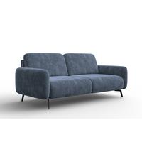 SOFA FEBE 3-Sitzer, marineblauer Chenille-Stoff - Blau/Schwarz, Holz/Textil (190/82/96cm) - Wozimo